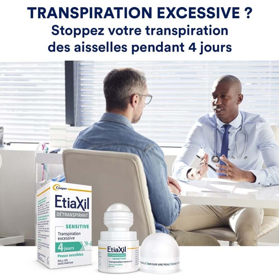 Etiaxil Detraspirant Tratamiento de la transpiración axilar excesiva con roll-on Piel Sensible 2x15ml