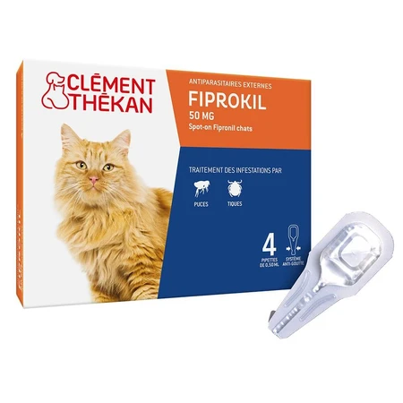 Clement-Thekan Fiprokil vlooien- en tekenbestrijdingsmiddel voor katten vanaf 1 kg - 4 pipetten 50 mg 50 mg