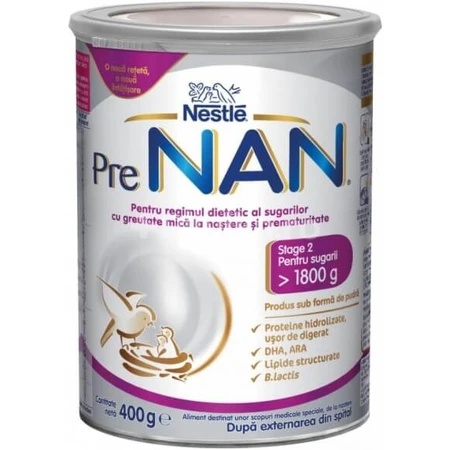 PreNan leche de fórmula especial en polvo, +0 meses, 400 g, Nestlé