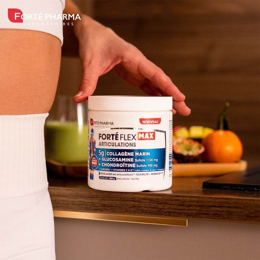 Forté Pharma Forté Flex Max Articulations 5g Collagène Marin Goût Pêche - Menthe 260g Forté Pharma Forté Flex Max Articulations 5g Collagène Marin Goût Pêche - Menthe 260g