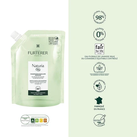 René Furterer Naturia Eco Recharge Shampooing micellaire douceur bio 400ml