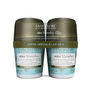 Sanoflore Deodorants Déodorant Bio 48h Mentha femme et homme 2x50ml