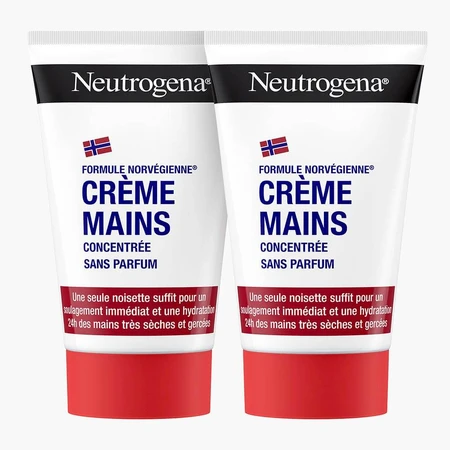 Neutrogena Crème Mains Hydratante Concentrée Peaux très sèches 2x50ml