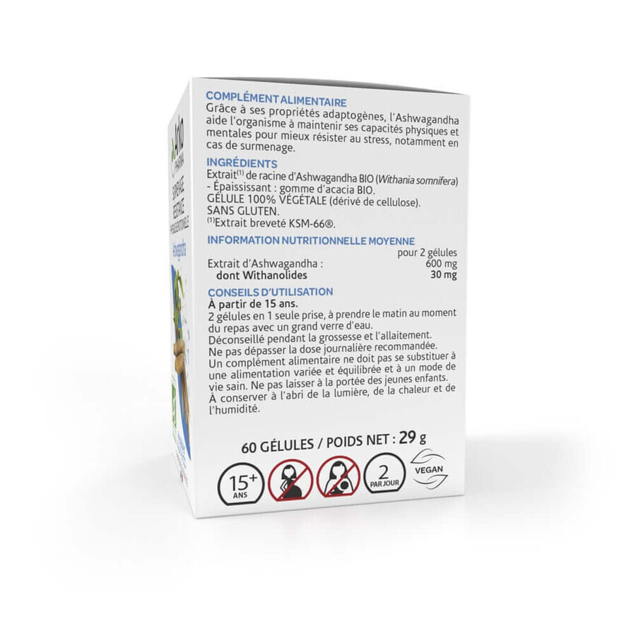 Arkopharma Arkogélules Ashwagandha Bio Surmenage, Résistance 60 gélules