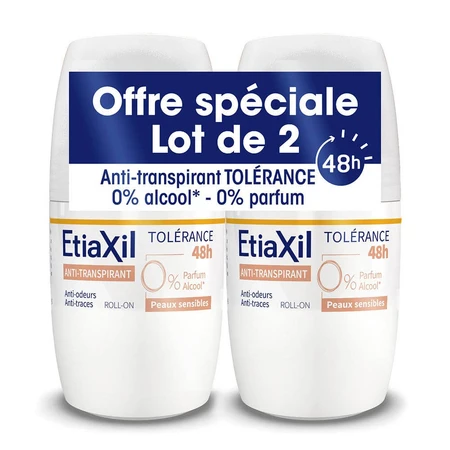 Etiaxil Anti-Transpirant Deodorant Roll-on 48H Tolérance Sensitive Skin 2x50ml