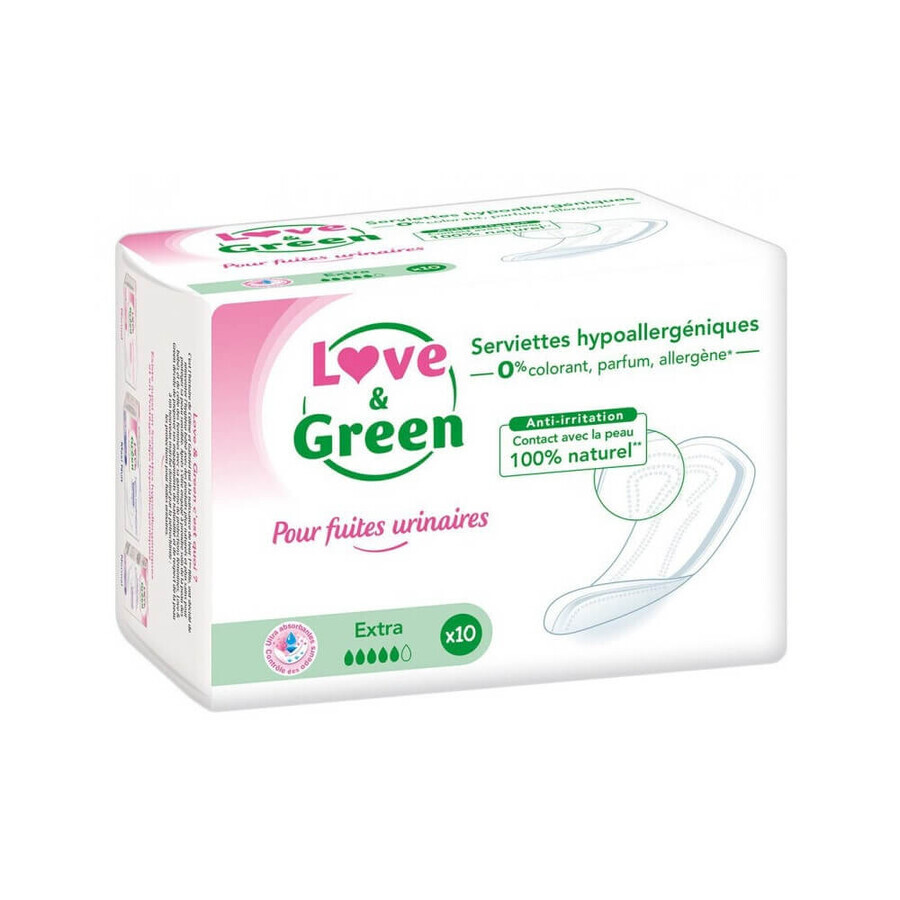 Love&Green Fuites Urinaires Extra 10 Serviettes