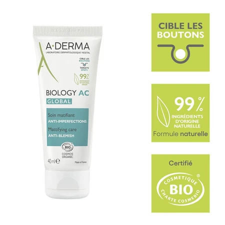 A-Derma Biology AC Anti-Perfektion Mattierende Behandlung Bio Global 40ml