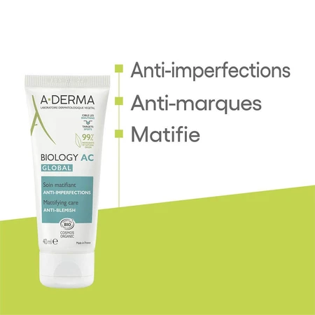 A-Derma Biology AC Anti-Perfektion Mattierende Behandlung Bio Global 40ml