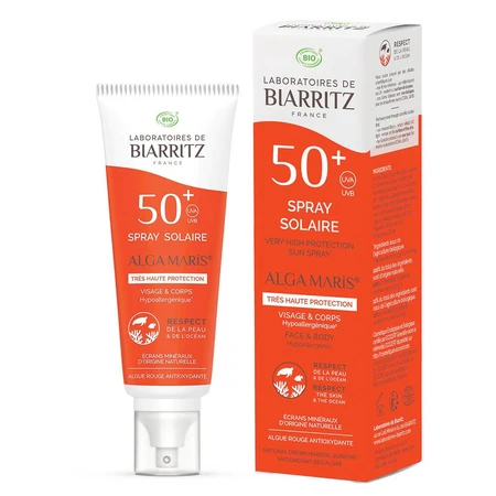 Laboratoires De Biarritz Produits Solaires Spray SPF50+ Bio Très Haute Protection Naturelle 100ml
