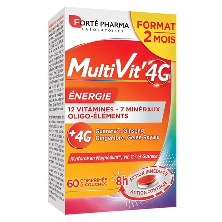 Forté Pharma MultiVit'4G Multivitamin Mineralien und Spurenelemente 60 Tabletten