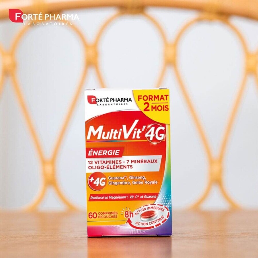 Forté Pharma MultiVit'4G Multivitamin Minerals and Trace Elements 60 Tablets