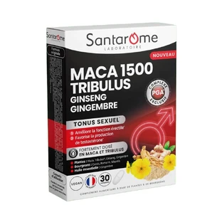 Santarome Maca 1500 Tribulus Ginseng Gingembre Tonus Sexuel 30 Comprimés