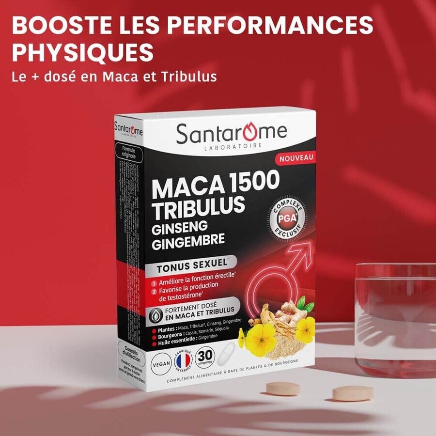 Santarome Maca 1500 Tribulus Tonus Sexuel 30 Comprimés