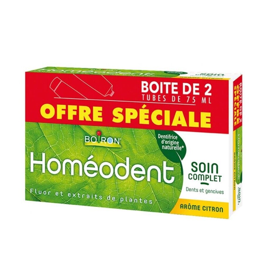 Boiron Homeodent Complete Care Toothpaste for Teeth and Gums Lemon 2x75ml