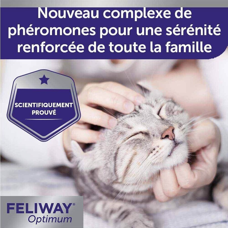 Feliway Optimum Serenity Renforcée Happy Family Kit Diffuser and Recharge + Recharge De 48ml