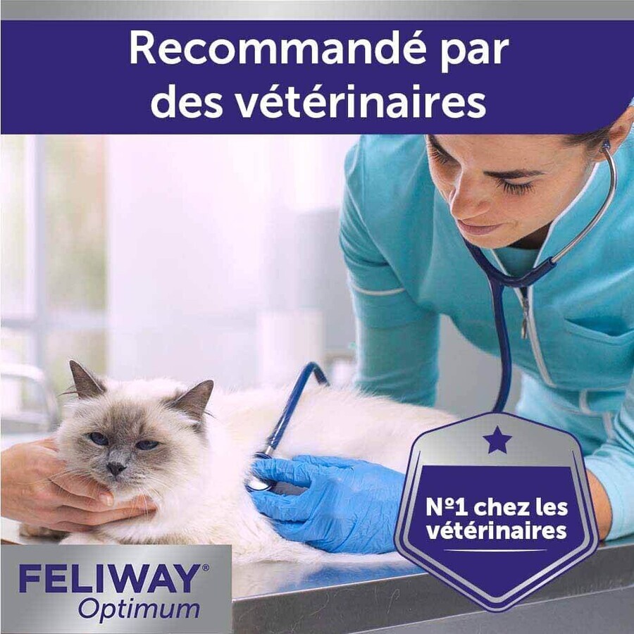 Feliway Optimum Serenity Renforcée Happy Family Kit Diffuser and Recharge + Recharge De 48ml