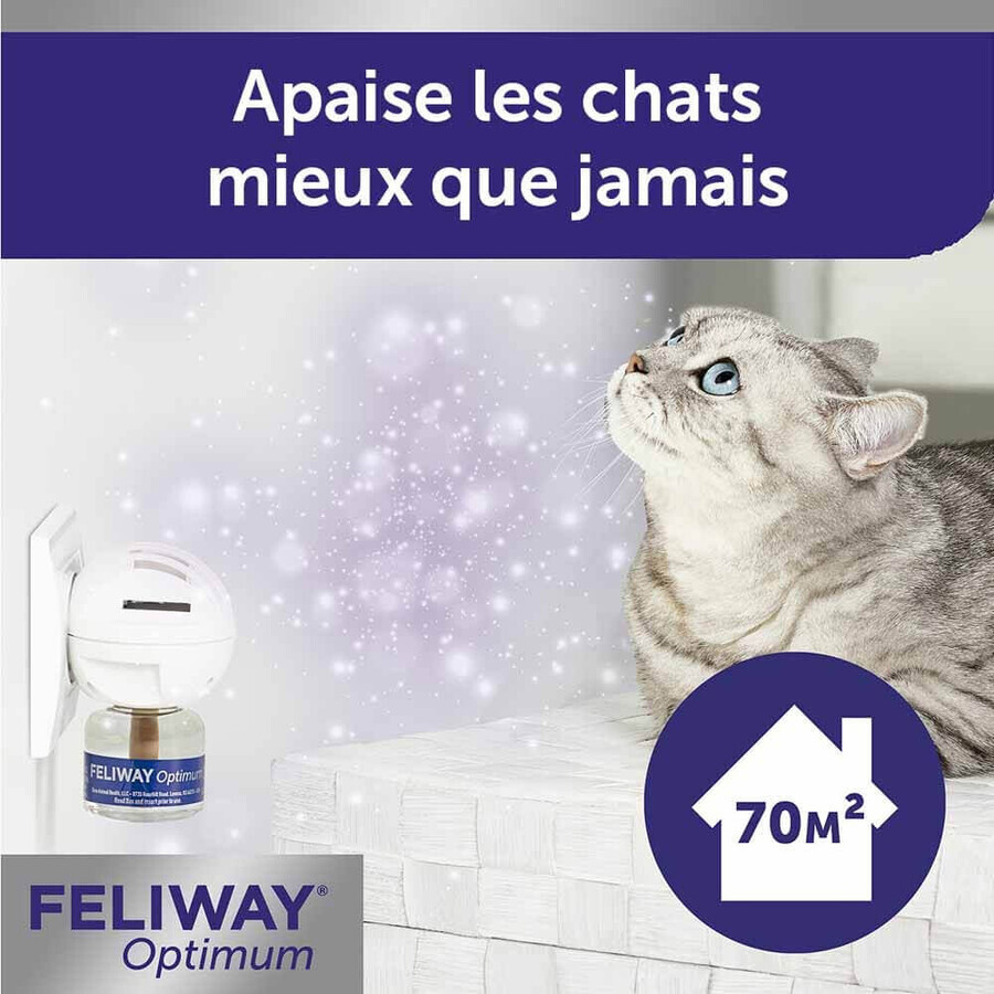 Feliway Optimum Serenity Renforcée Happy Family Kit Diffuser and Recharge + Recharge De 48ml