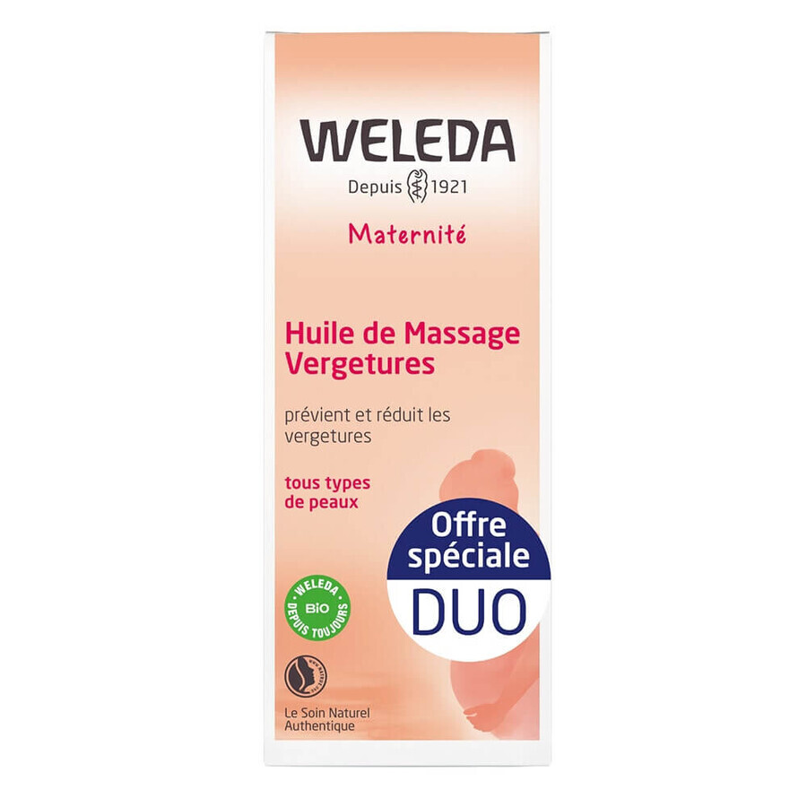Weleda Aceite de Masaje Antiestrías Maternidad 2x100ml