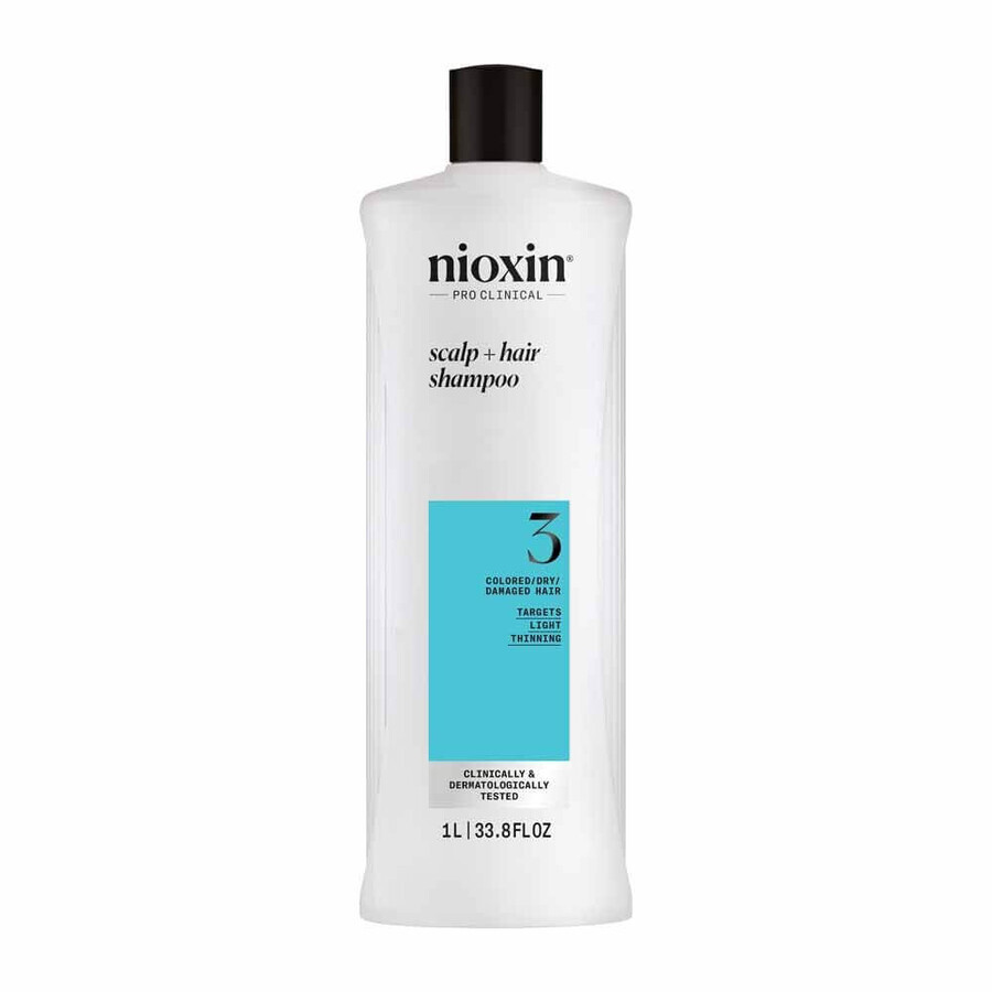Nioxin System 3 Champú para cabellos coloreados/secos/dañados y caída moderada 1L