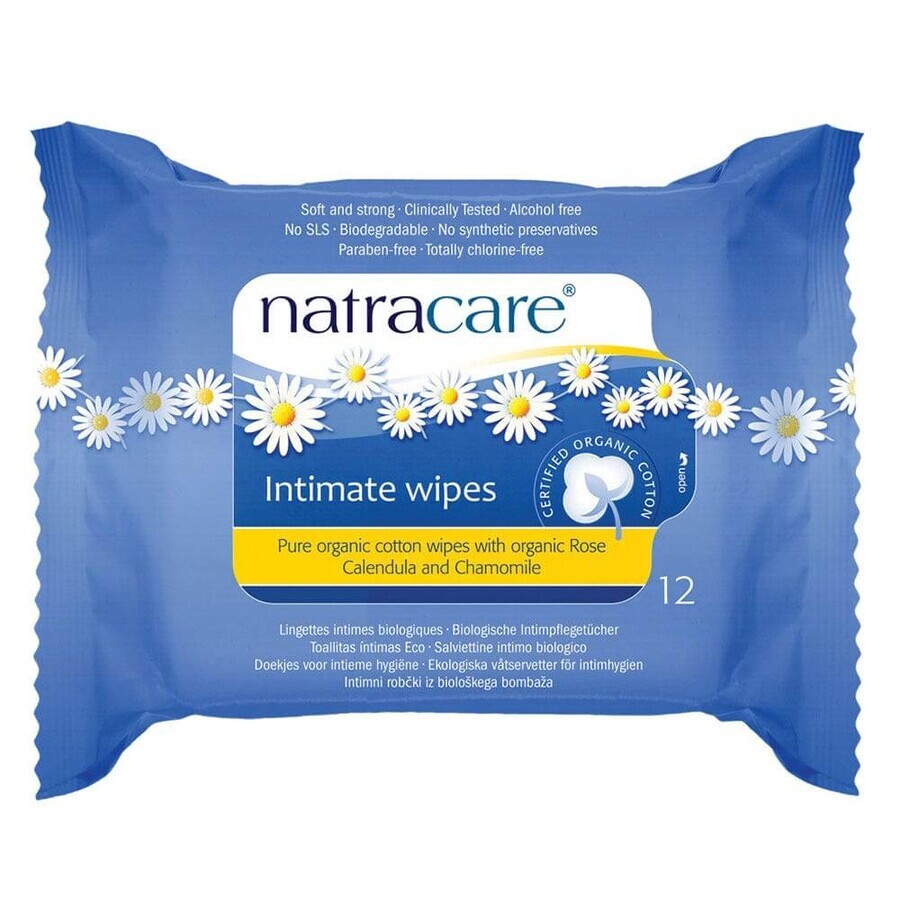 Natracare Lingettes Intimes Bio 12 Lingettes Par Paquet