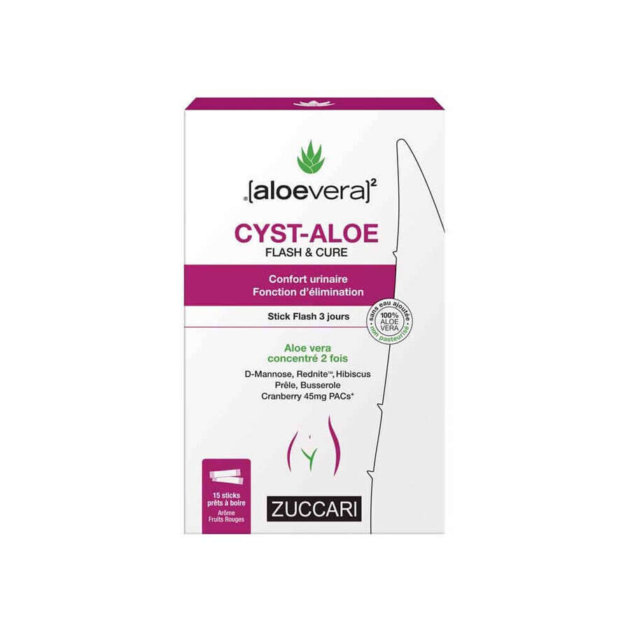 Naturancia [aloevera]2 Zuccari Cisti Aloe Flash & Cure Comfort urinario x15 bastoncini