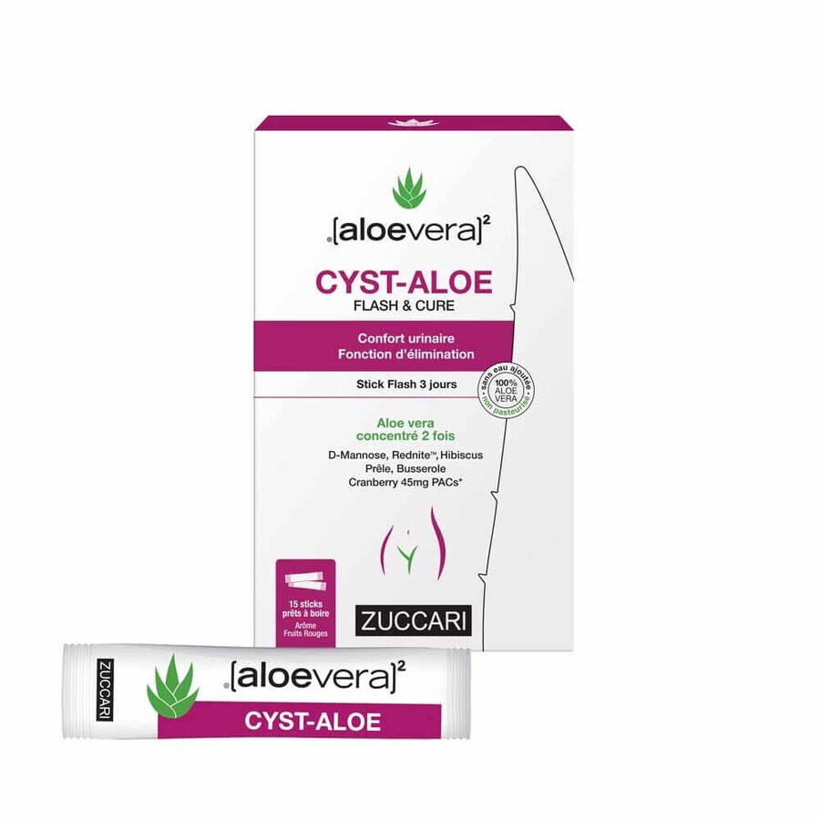 Naturancia [aloevera]2 Zuccari Cisti Aloe Flash & Cure Comfort urinario x15 bastoncini