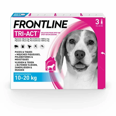 Frontline Tri-act Spot-on Perro 10-20kg 3 Pipetas 2ml