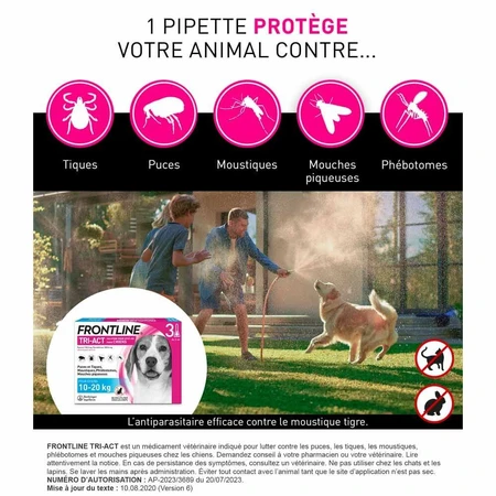 Frontline Tri-act Spot-on Perro 10-20kg 3 Pipetas 2ml
