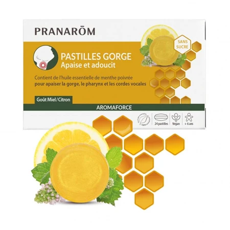 Pranarôm Aromaforce mit Honig Zitrone, 24 Lutschtabletten