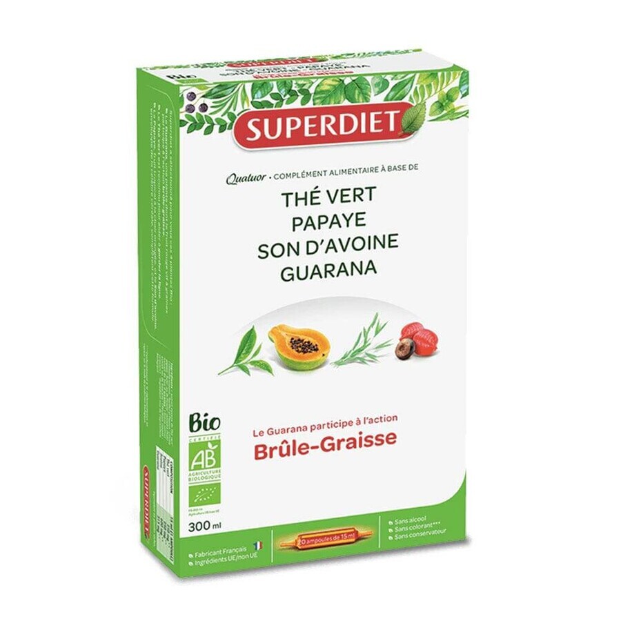 Superdiet Quatuor Brule Graisse Bio 20 Vials 15ml