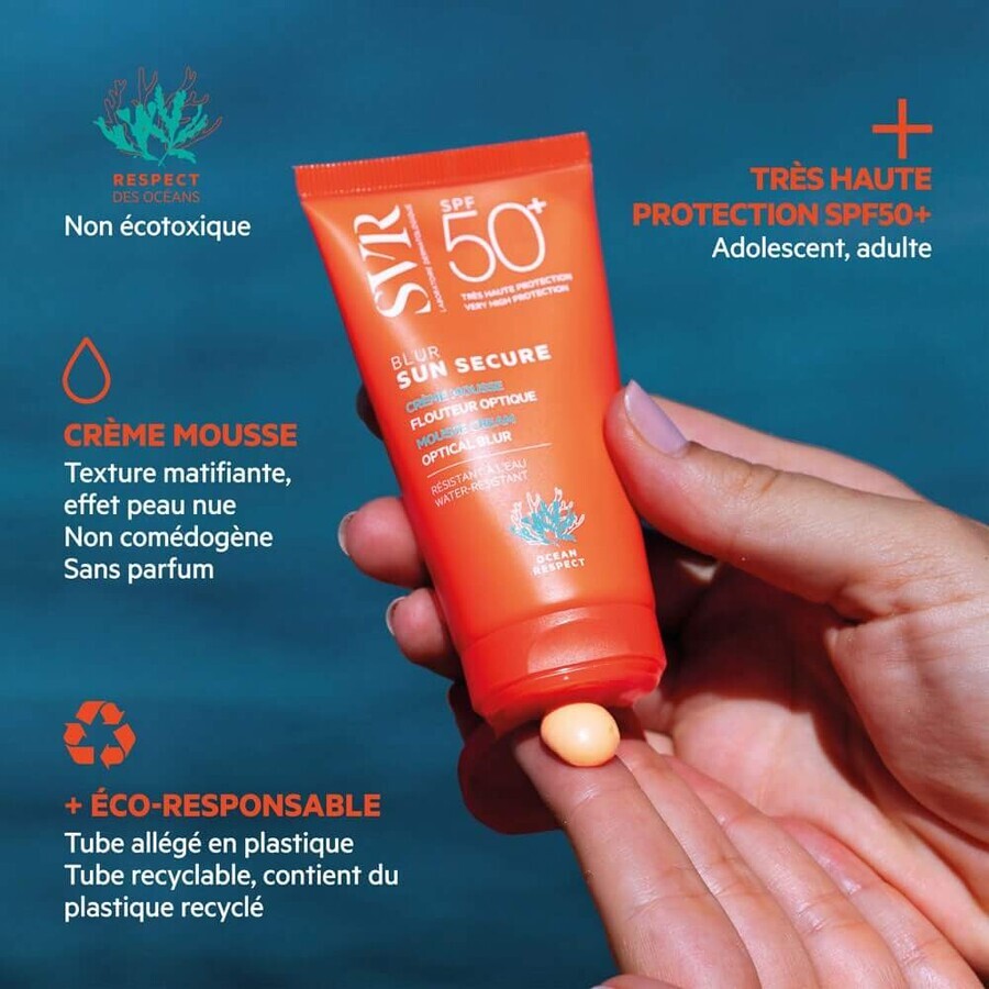 Svr Sun Secure Blur Crème Mousse SPF50+ Parfumvrij 50ml Svr Sun Secure Blur Crème Mousse SPF50+ Parfumvrij 50ml