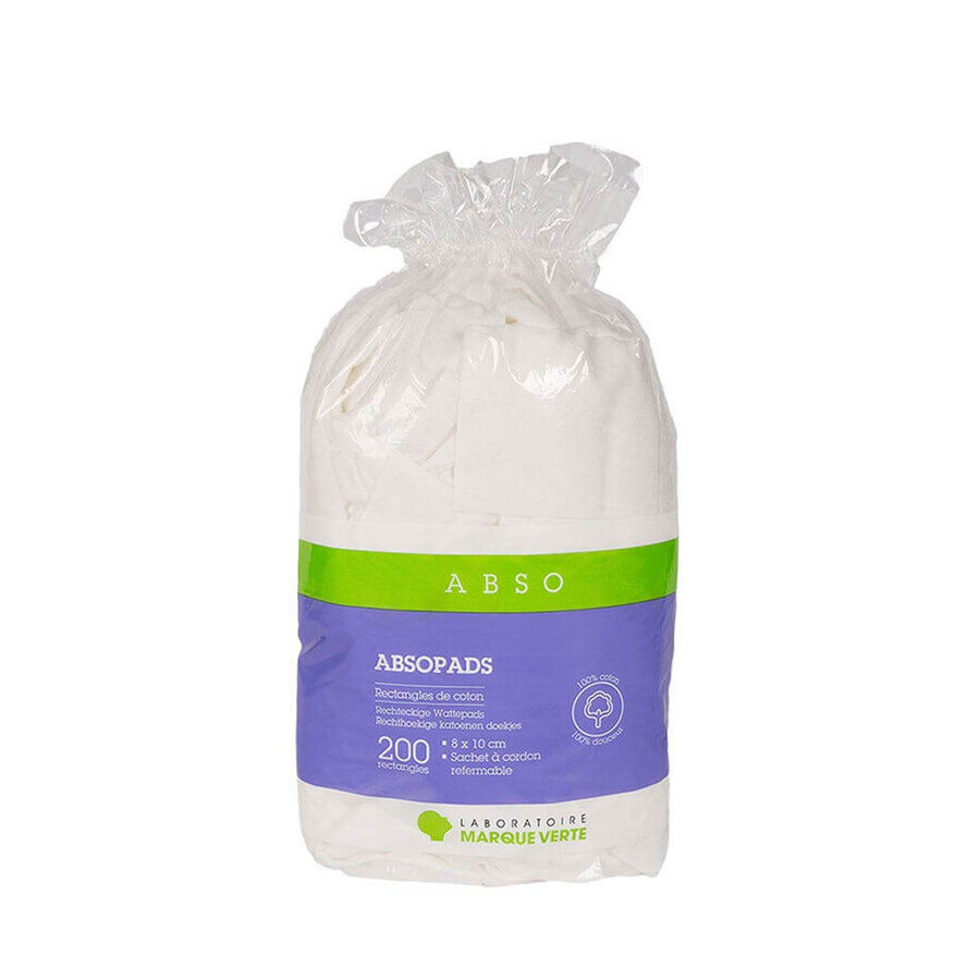 Buy Marque Verte Abso Absopads Cotton Rectangles 8x10 cm x200 Marque Verte Abso Absopads Cotton Rectangles 8x10 cm x200