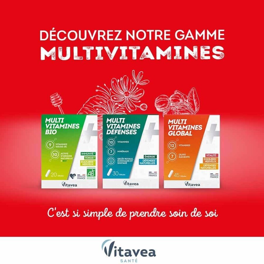 Vitavea Santé Mutivitamine Adulți Energie și Equilibru nervos 30 gommine
