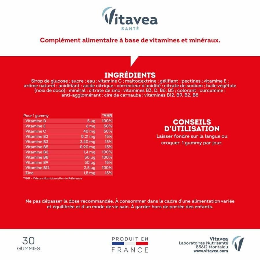 Vitavea Santé Mutivitamine Adulți Energie și Equilibru nervos 30 gommine
