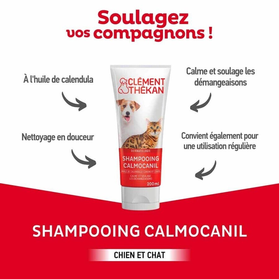 Clement-Thekan Calmocanil anti-itch shampoo for dogs and cats Chien Chat 200 ml