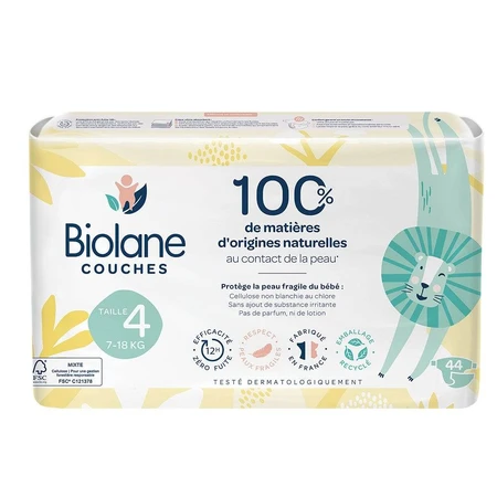Biolane Naturals Ökologische Windeln Größe 4 x44