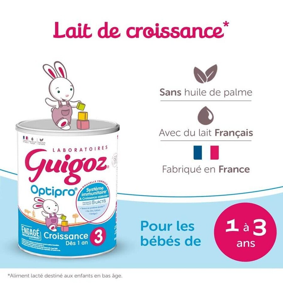 Guigoz Optipro Milk Powder Growth 3 from 1 year 780g Guigoz Optipro Milk Powder Growth 3 from 1 year 780g