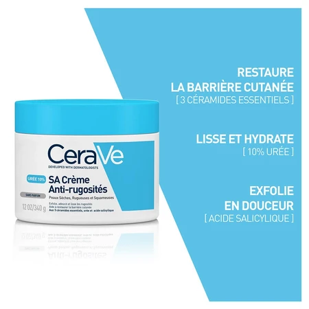 Cerave Body SA Creme Anti-rugosites 10% D'uree Et Acide Salicylique Peaux Seches 340g