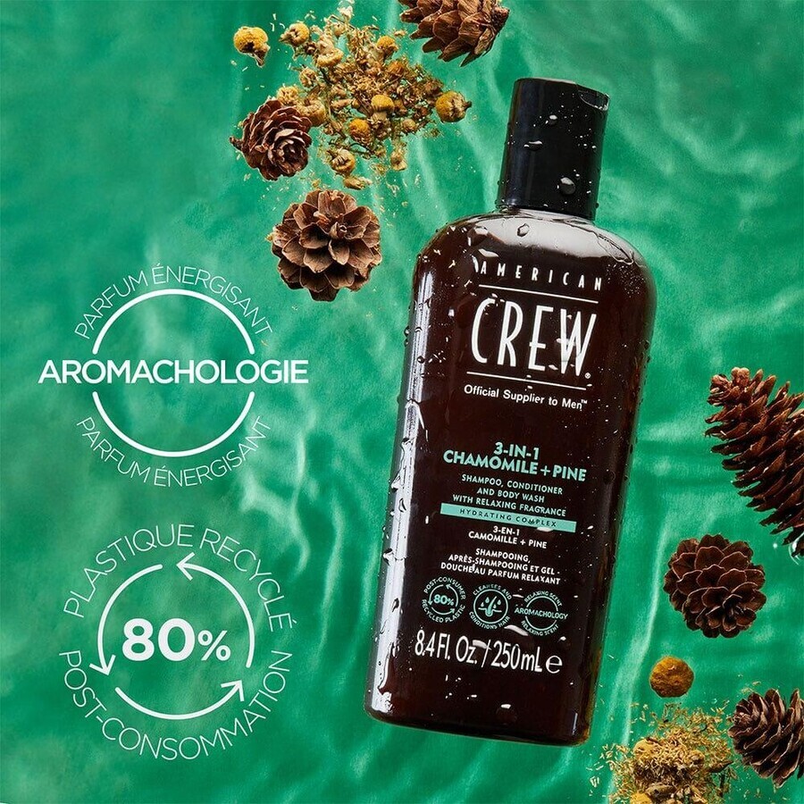 American Crew Shampoo 3 in 1 Camomilla + Pino 450ml American Crew Shampoo 3 in 1 Camomilla + Pino 450ml