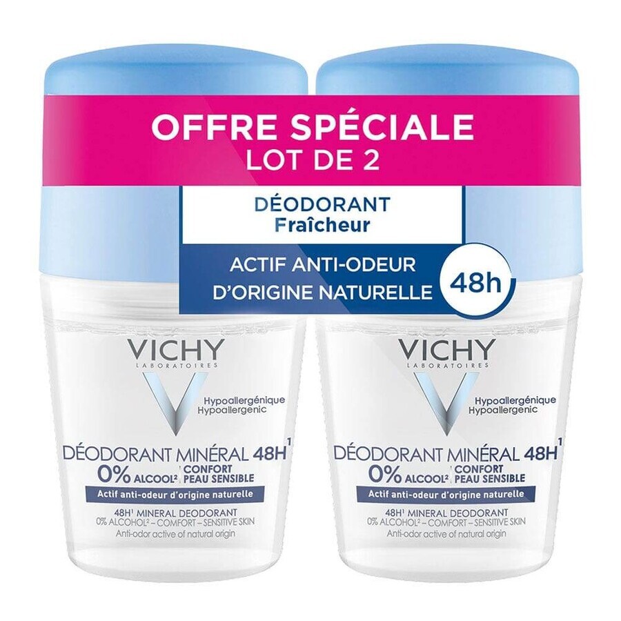 Comprar Vichy Desodorante Minéral 48h Roll-on Piel Sensible o Depilada 2x50ml Vichy Desodorante Minéral 48h Roll-on Piel Sensible o Depilada 2x50ml