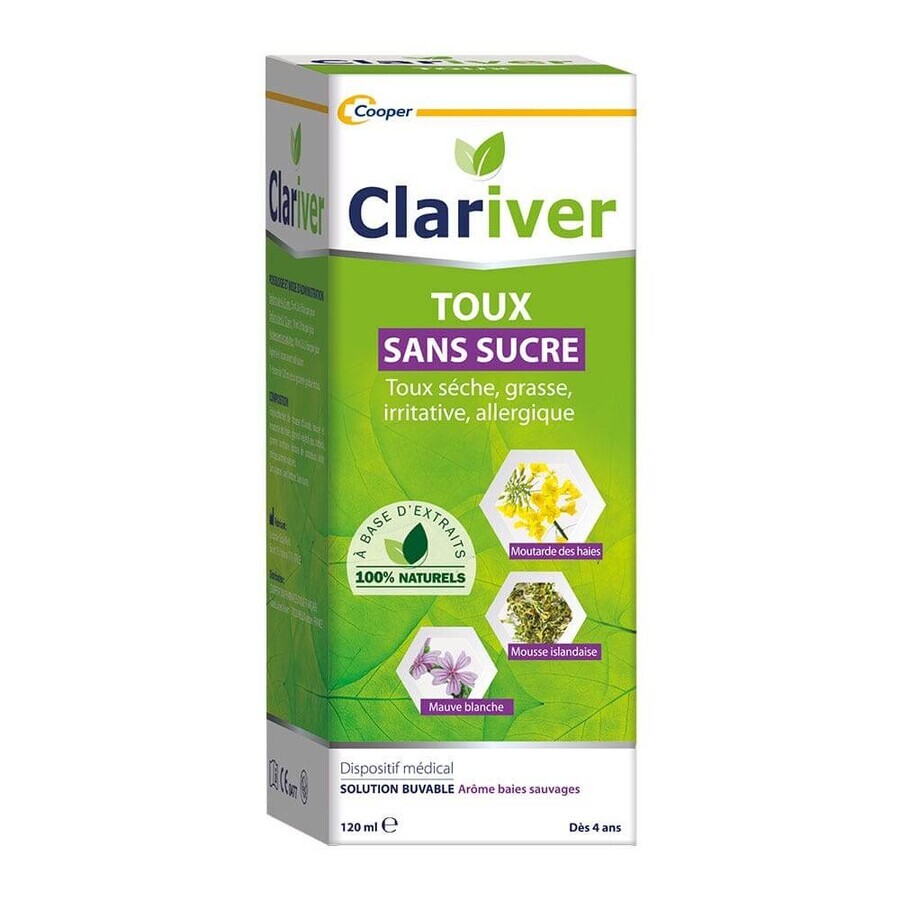 Clariver Cough syrup for adults without sugar 120ml