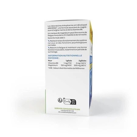 Arkopharma Arkomag Magnesium B6 Nervousness and Fatigue 120 capsules