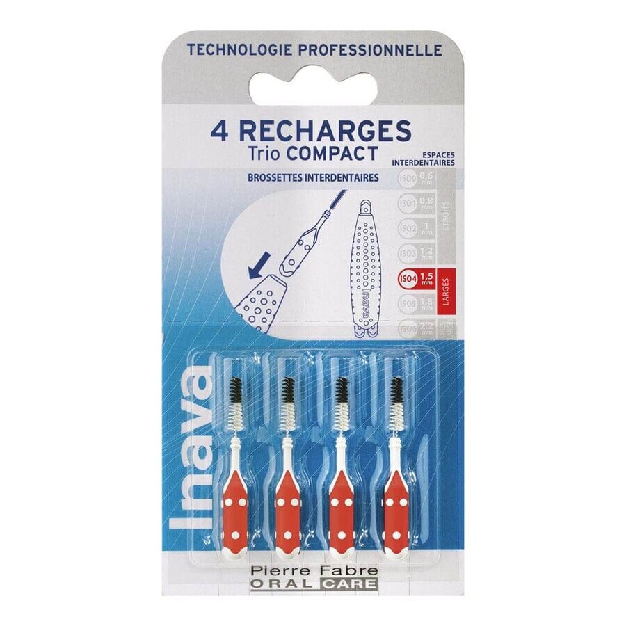 Buy Inava Toothbrush Refills 1.5 mm red x4 Inava Toothbrush Refills 1.5 mm red x4