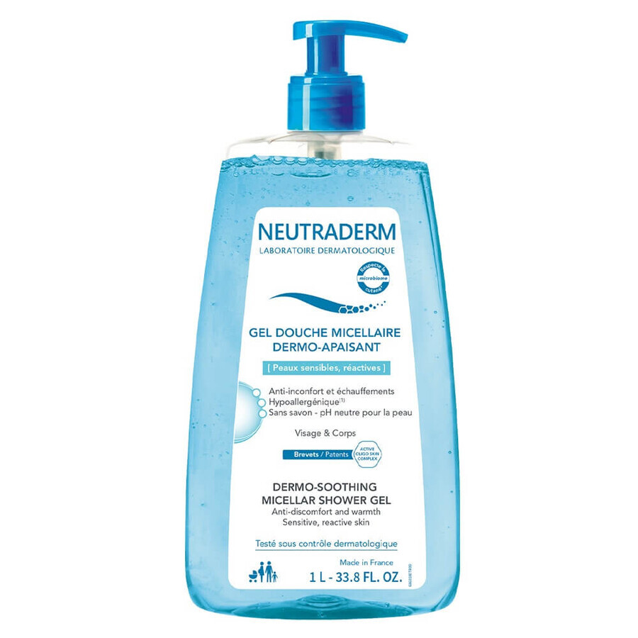 Boutique Neutraderm Gel Douche Micellaire Dermo-Apaisant Peaux sensibles, réactives 1L Neutraderm Gel Douche Micellaire Dermo-Apaisant Peaux sensibles, réactives 1L