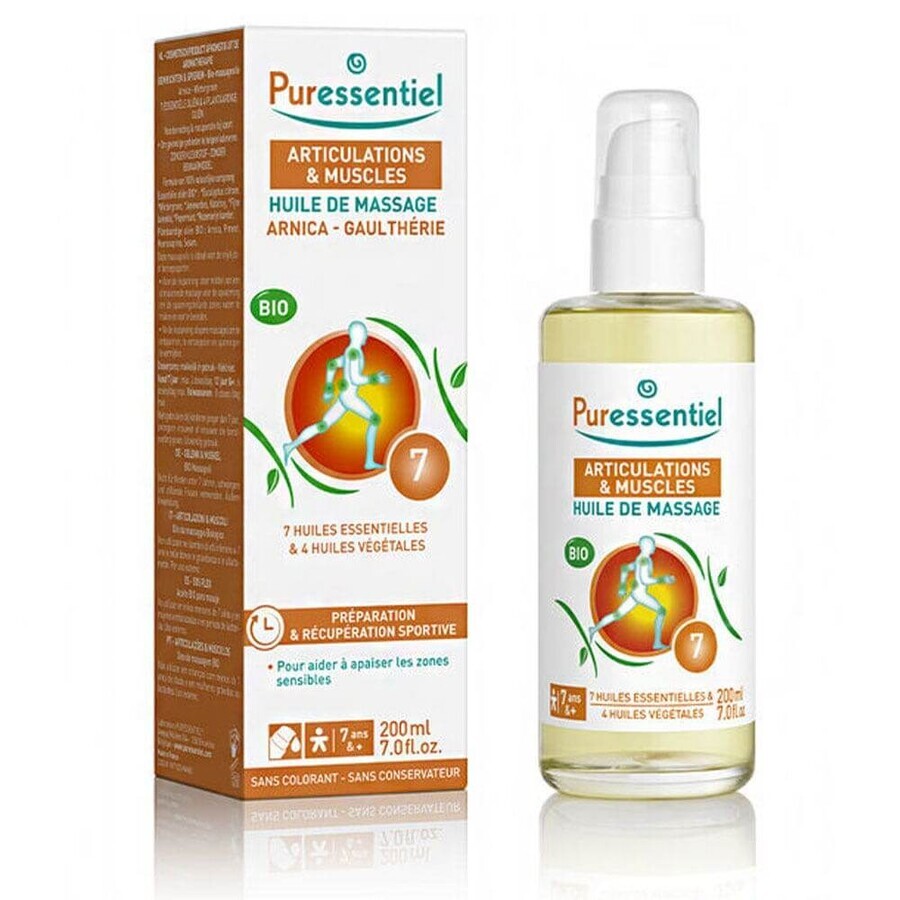 Puressentiel Organic Arnica și Gaultheria Ulei de masaj pentru articulații și mușchi 200 ml