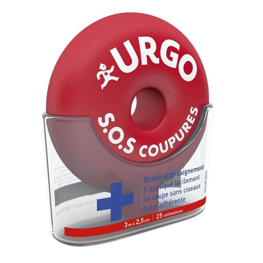 Urgo Sos Coupures Bendaggi Stop Saignement 3M x 2,5 cm