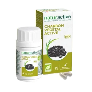 Naturactive Charbon Végétal Activé Bio 60 géllules