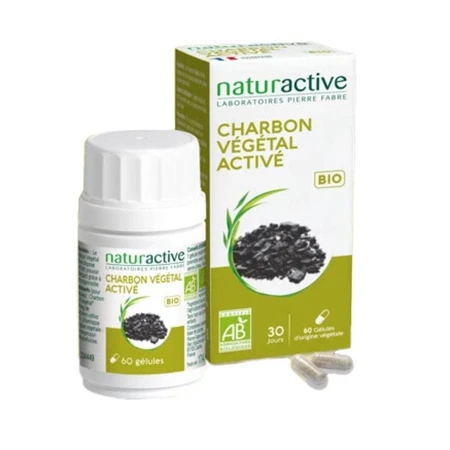 Naturactive Charbon Végétal Activé Bio 60 géllules