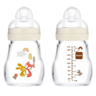 Mam Premium Glazen Babyfles Flow 1, 0 maanden en ouder 170 ml