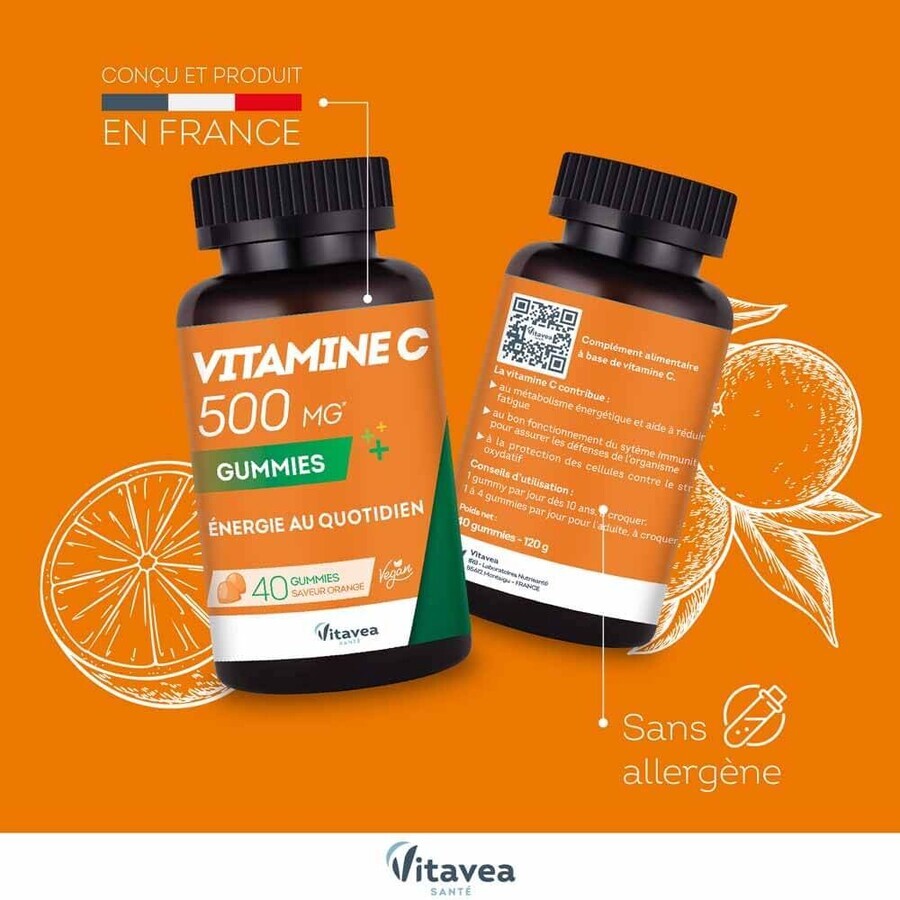 Vitavea Santé Vitamine C 500 mg Tagesenergie 40 Gummibärchen Vitavea Santé Vitamine C 500 mg Tagesenergie 40 Gummibärchen